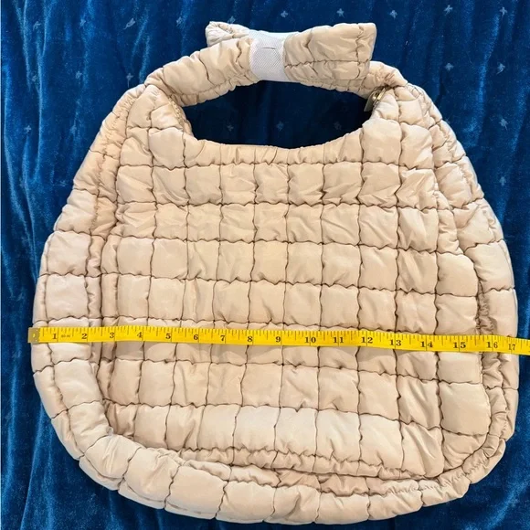 New Verb Quilted Beige Shoulder Bag - Picture 3 of 3
